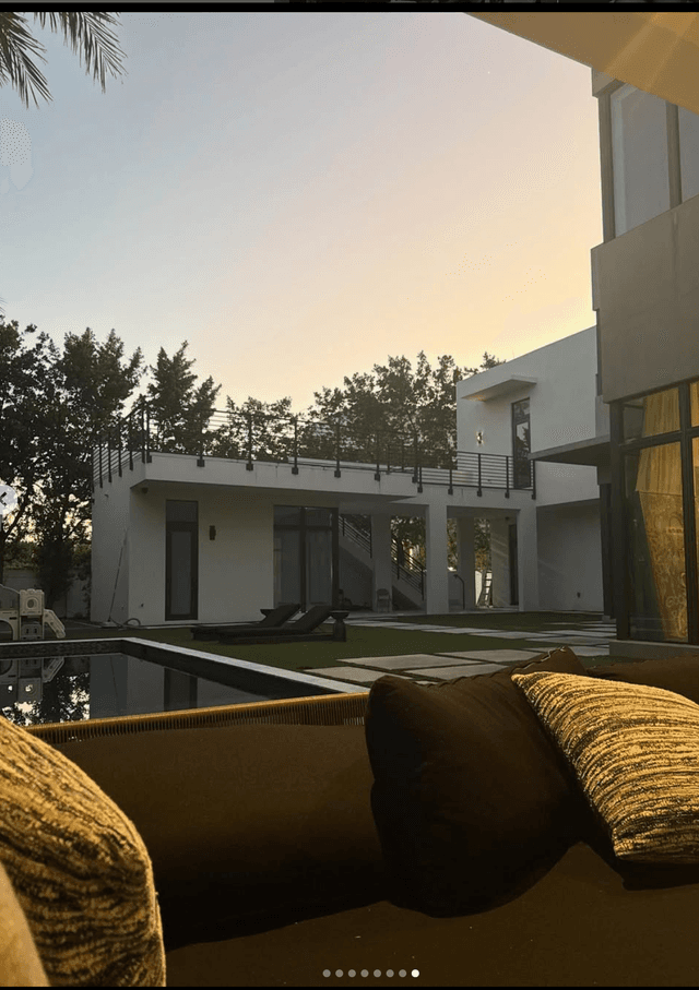 Luxury mansion backyard